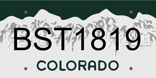 BST1819 Colorado License Plate