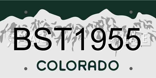 BST1955 Colorado License Plate