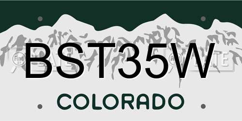BST35W Colorado License Plate