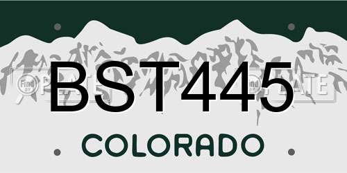 BST445 Colorado License Plate