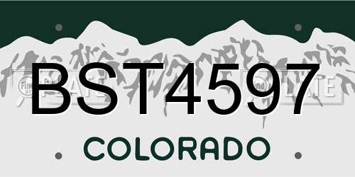 BST4597 Colorado License Plate
