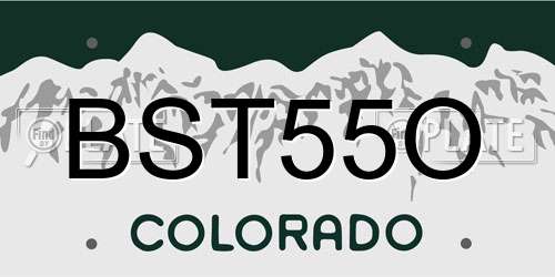 BST55O Colorado License Plate