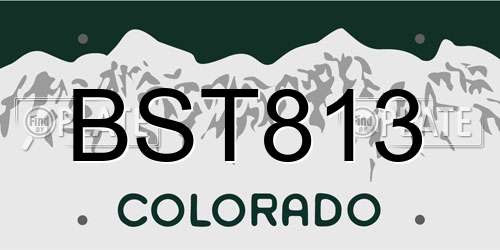 BST813 Colorado License Plate