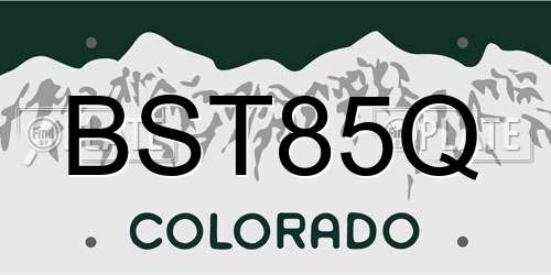 BST85Q Colorado License Plate