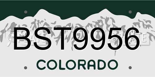 BST9956 Colorado License Plate