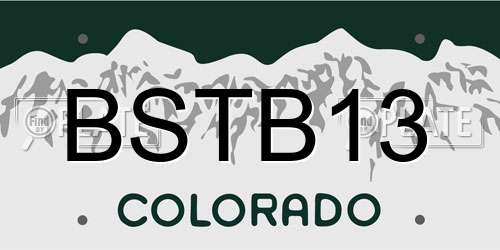 BSTB13 Colorado License Plate
