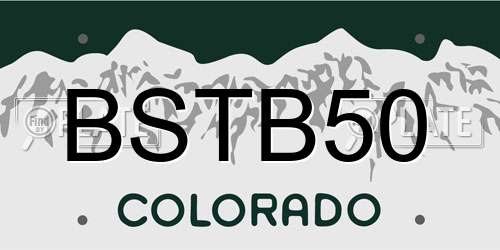 BSTB50 Colorado License Plate