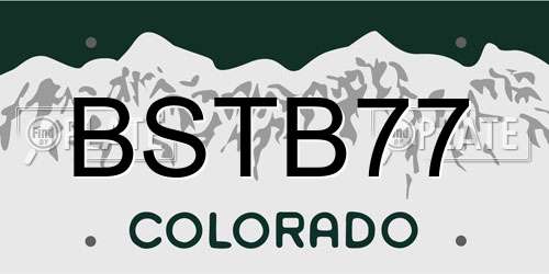 BSTB77 Colorado License Plate