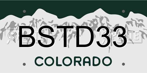 BSTD33 Colorado License Plate