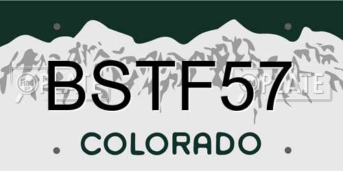 BSTF57 Colorado License Plate
