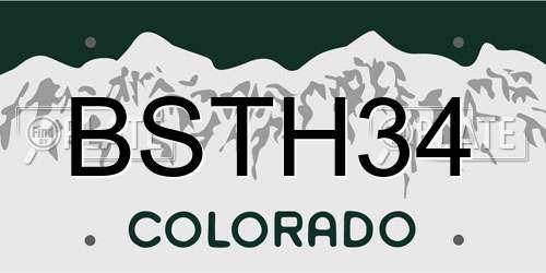 BSTH34 Colorado License Plate