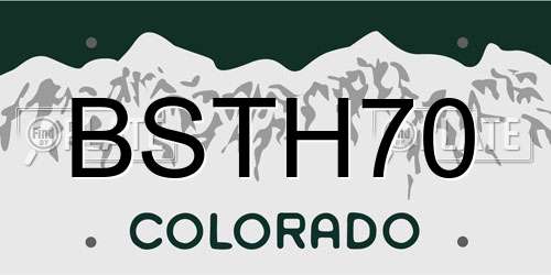 BSTH70 Colorado License Plate