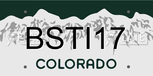 BSTI17 Colorado License Plate