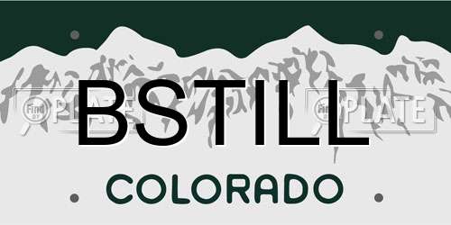 BSTILL Colorado License Plate