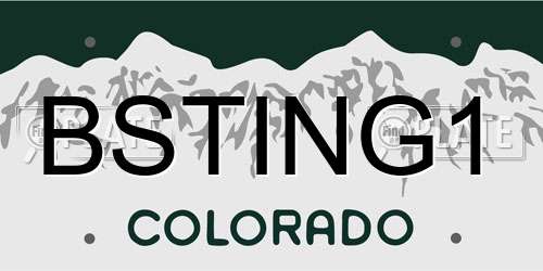 BSTING1 Colorado License Plate