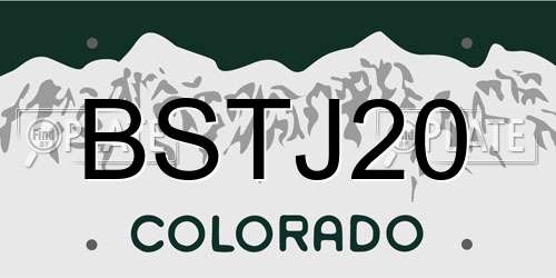 BSTJ20 Colorado License Plate