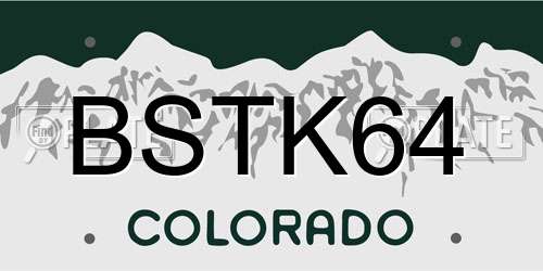 BSTK64 Colorado License Plate