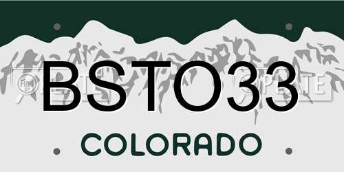 BSTO33 Colorado License Plate