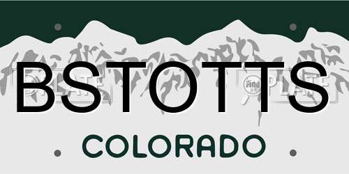 BSTOTTS Colorado License Plate