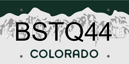 BSTQ44 Colorado License Plate