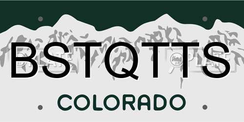 BSTQTTS Colorado License Plate