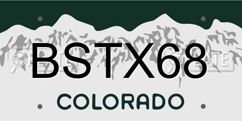 BSTX68 Colorado License Plate