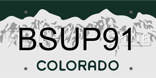 BSUP91 Colorado License Plate