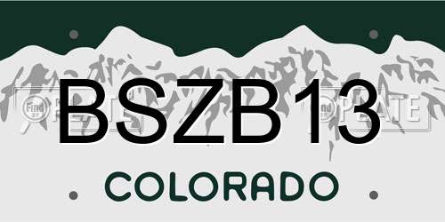 BSZB13 Colorado License Plate