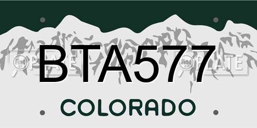 BTA577 Colorado License Plate