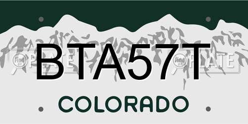 BTA57T Colorado License Plate