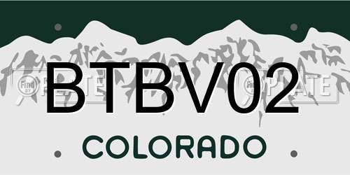 BTBV02 Colorado License Plate