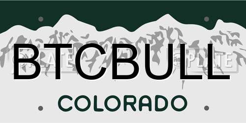 BTCBULL Colorado License Plate
