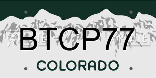 BTCP77 Colorado License Plate