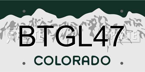 BTGL47 Colorado License Plate