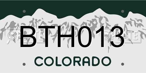 BTH013 Colorado License Plate