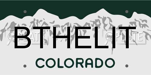 BTHELIT Colorado License Plate