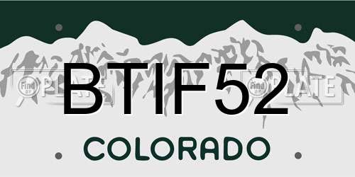 BTIF52 Colorado License Plate