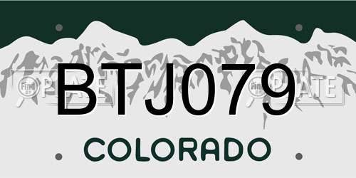 BTJ079 Colorado License Plate