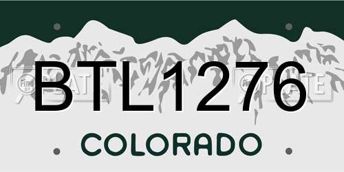BTL1276 Colorado License Plate