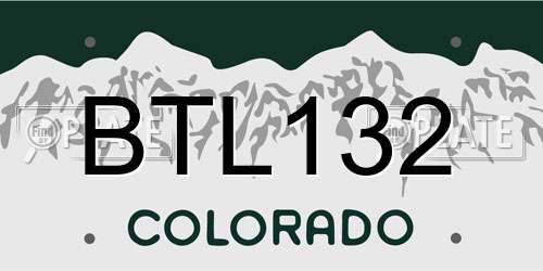 BTL132 Colorado License Plate
