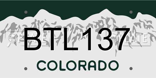 BTL137 Colorado License Plate
