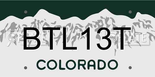 BTL13T Colorado License Plate