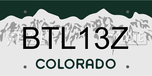 BTL13Z Colorado License Plate