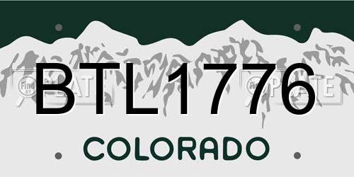 BTL1776 Colorado License Plate