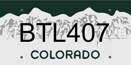 BTL407 Colorado License Plate