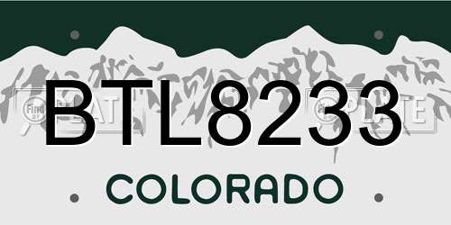 BTL8233 Colorado License Plate