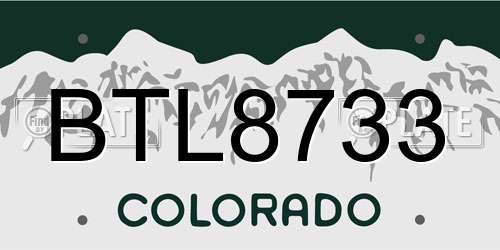 BTL8733 Colorado License Plate