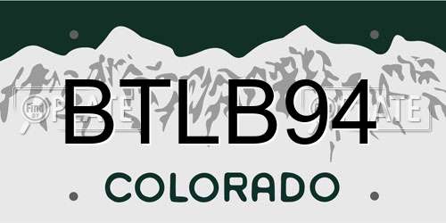 BTLB94 Colorado License Plate