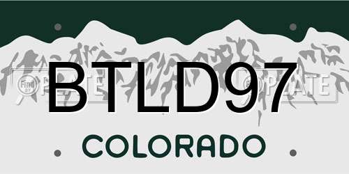 BTLD97 Colorado License Plate