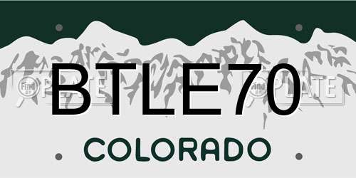 BTLE70 Colorado License Plate